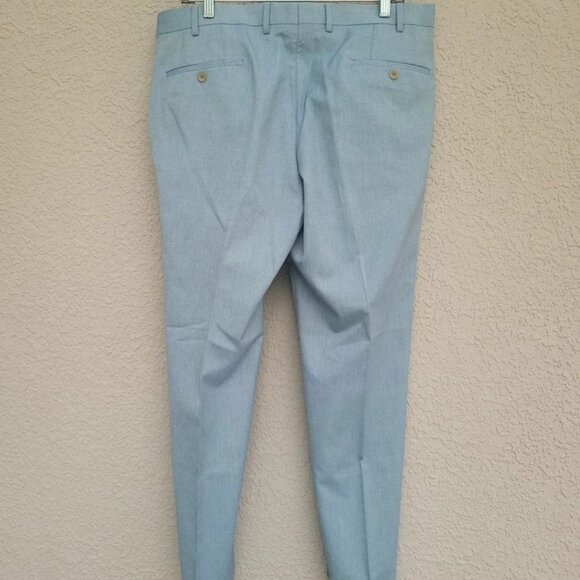 Lauren Ralph Lauren Men's 37x30 Light Blue 100% Linen Flat Front Dress Pants - Picture 4 of 5